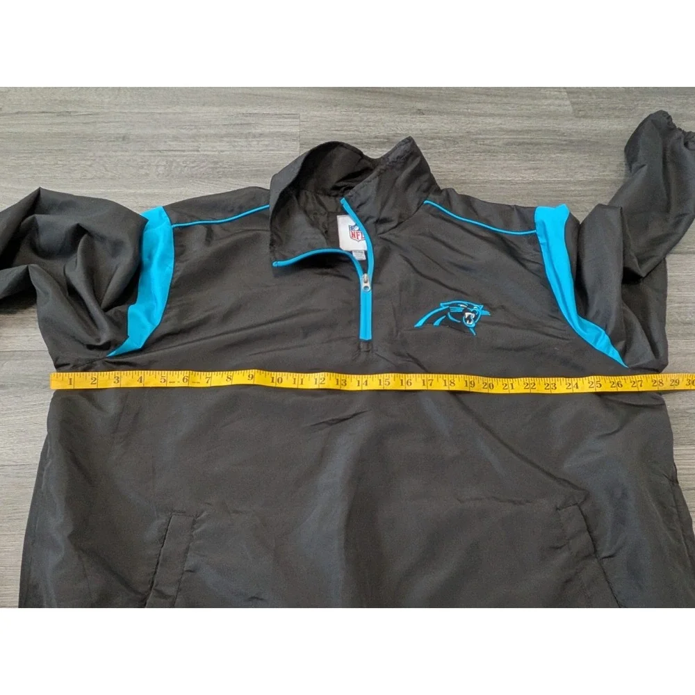 NFL Carolina Panthers Black Quarter‎ Zip Pullover Windbreaker Jacket Size XXL